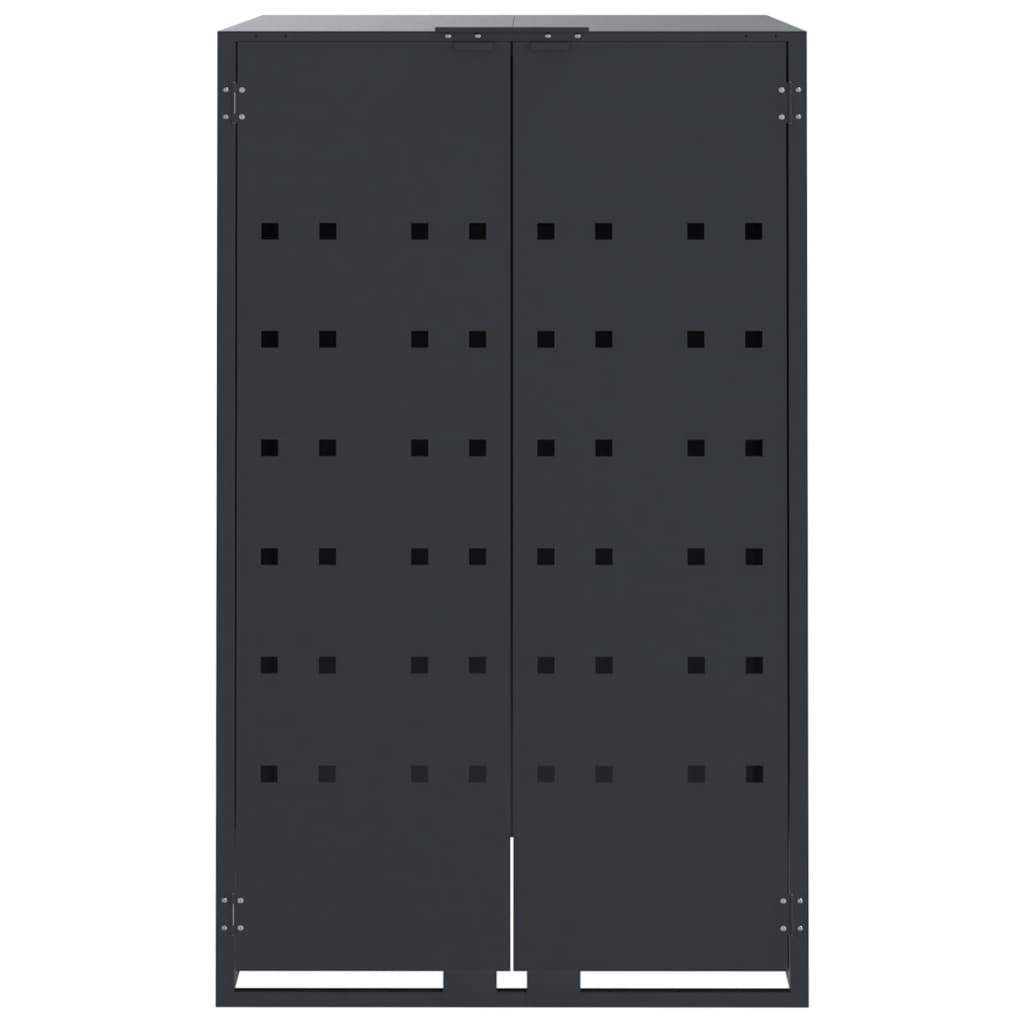 vidaXL Wheelie Bin Storage for 3 Bins Anthracite 207x79x117 cm Steel