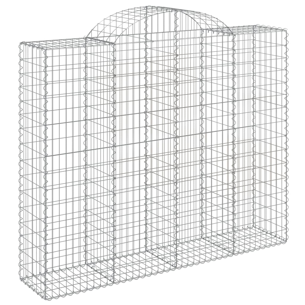 vidaXL Arched Gabion Baskets 8 pcs 200x50x160/180 cm Galvanised Iron