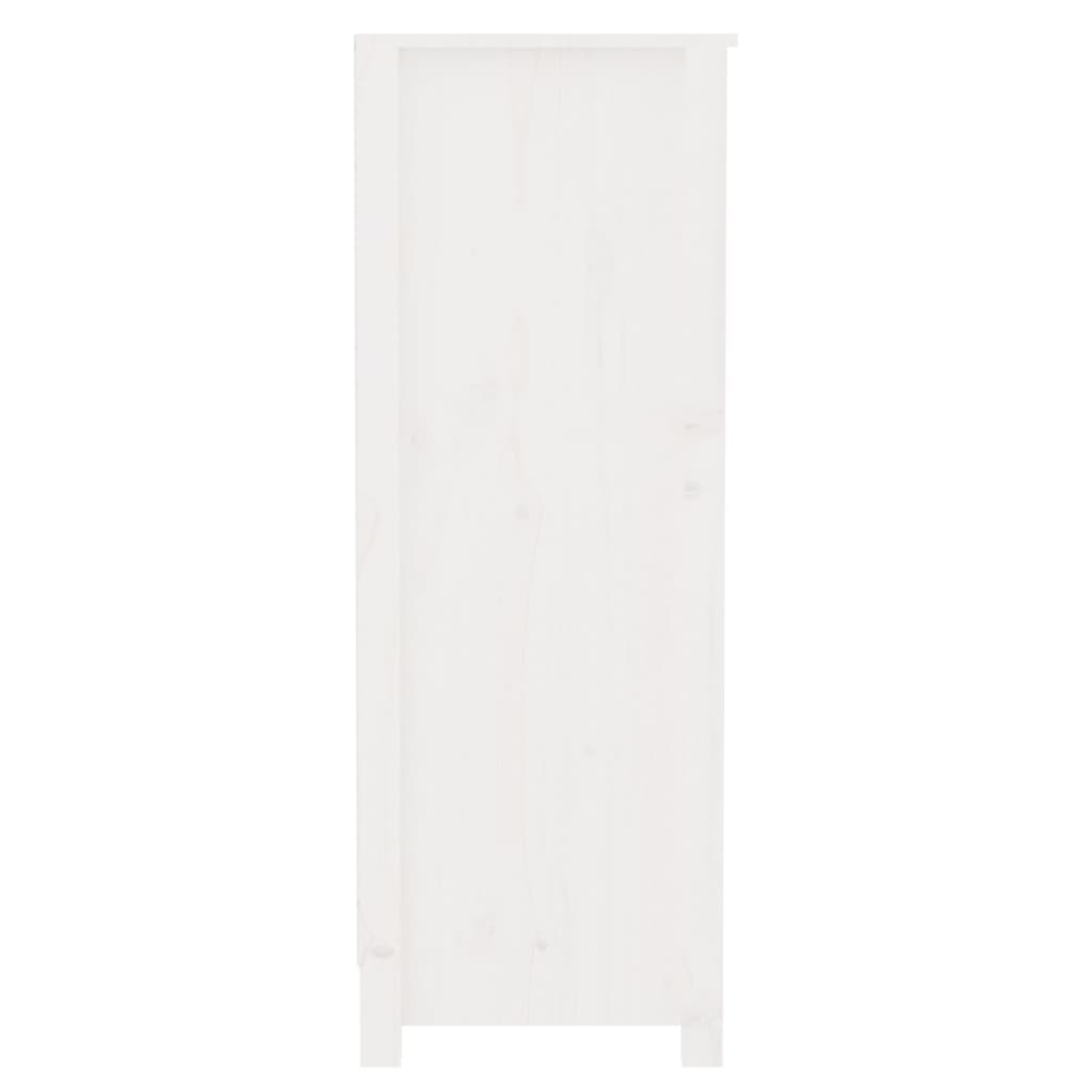 vidaXL Book Cabinet White 80x35x97 cm Solid Wood Pine