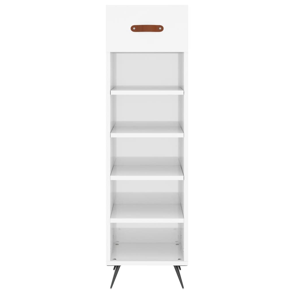 vidaXL Shoe Cabinet High Gloss White 30x35x105 cm Engineered Wood