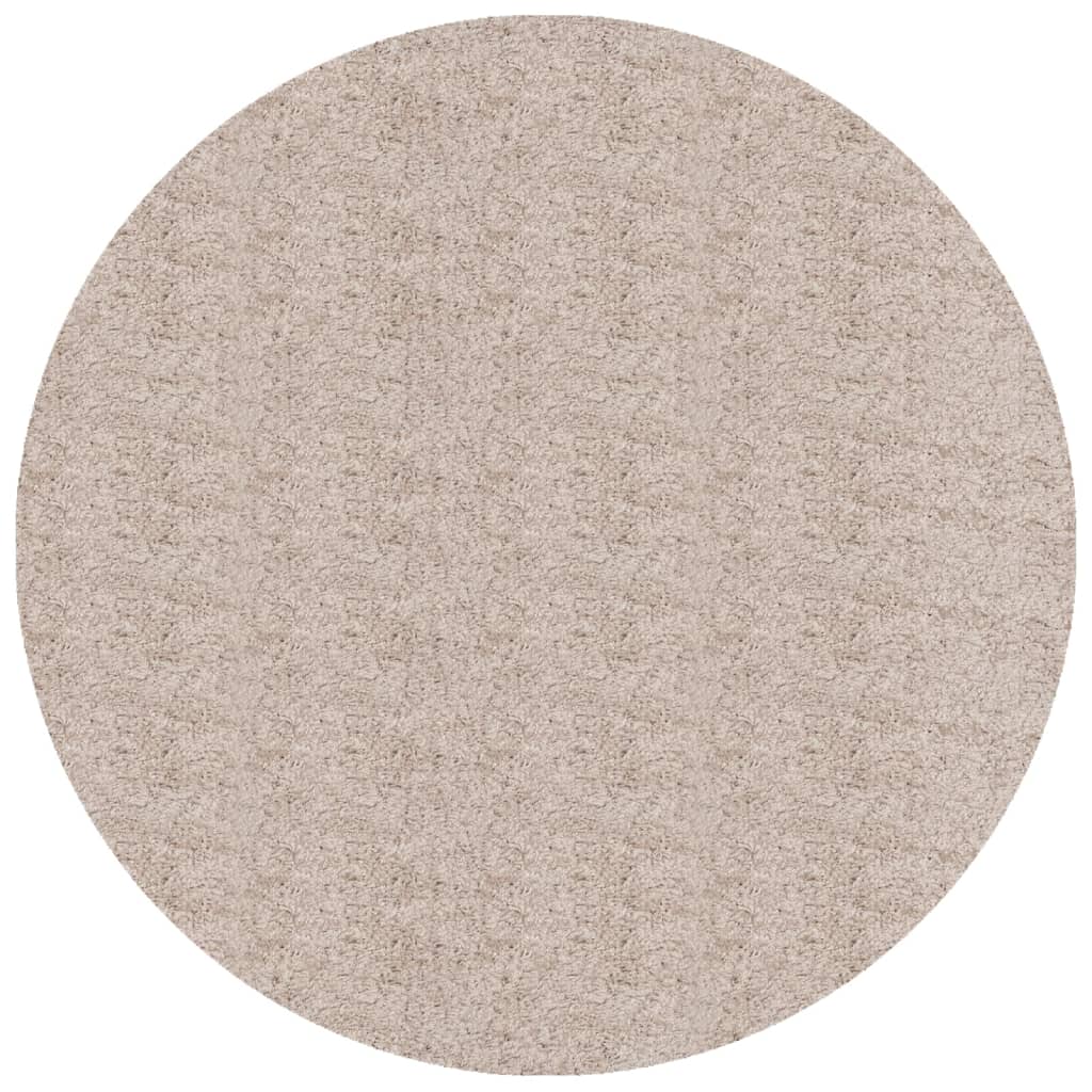 vidaXL Shaggy Rug PAMPLONA High Pile Modern Beige Ø 240 cm