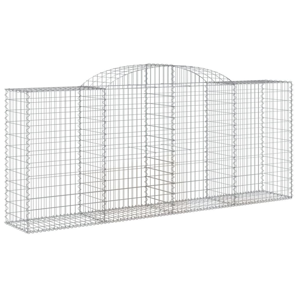 vidaXL Arched Gabion Baskets 10 pcs 300x50x120/140 cm Galvanised Iron