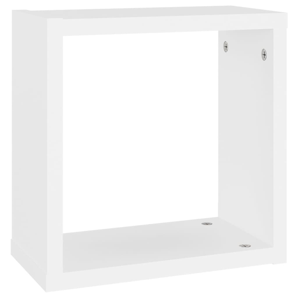 vidaXL Wall Cube Shelves 2 pcs White 30x15x30 cm