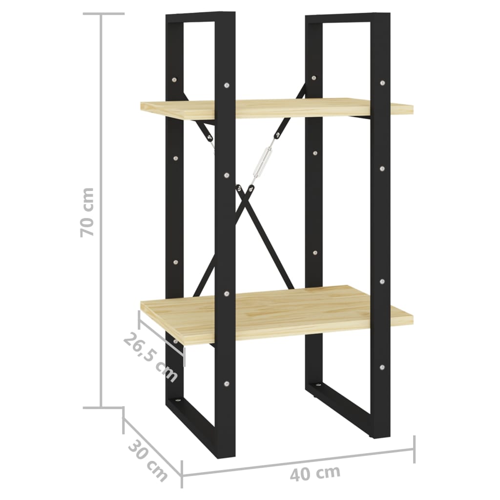 vidaXL 2-Tier Book Cabinet 40x30x70 cm Solid Pine Wood