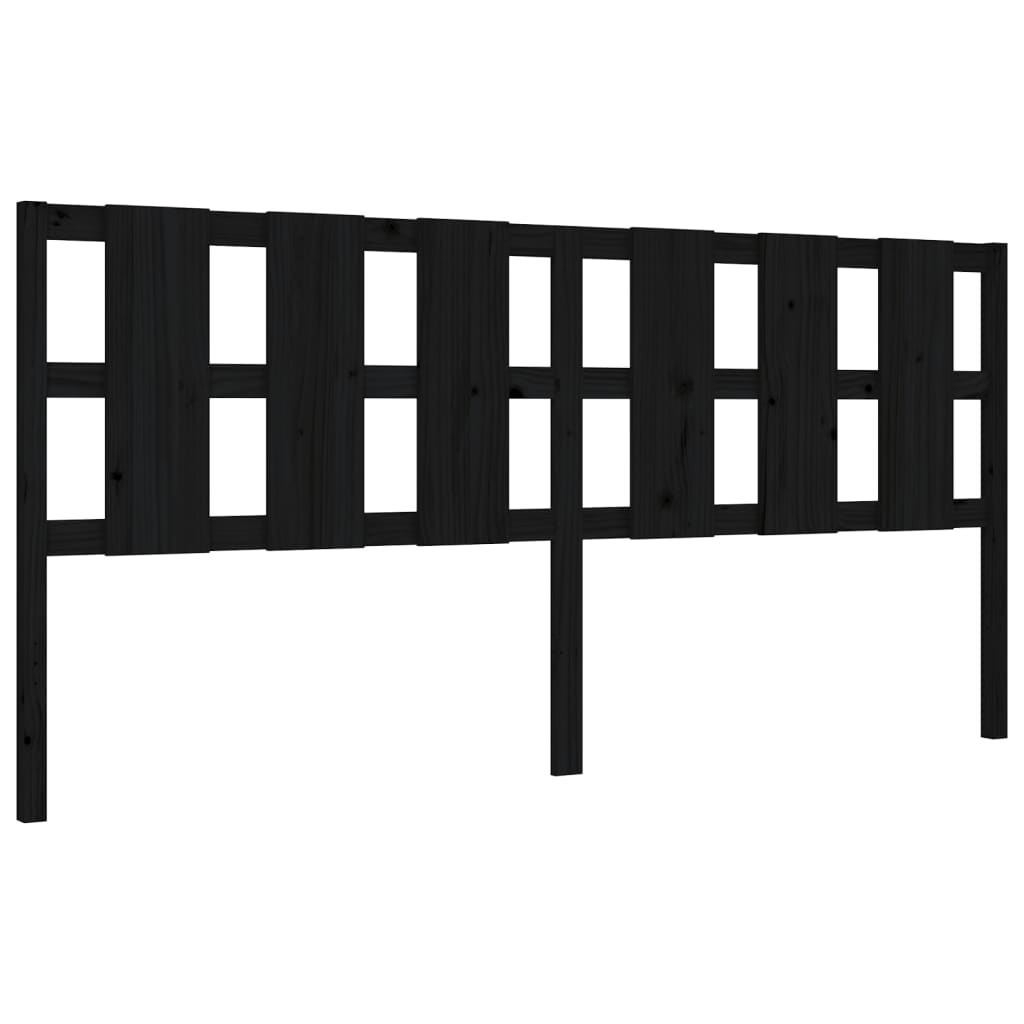 vidaXL Bed Frame without Mattress Black Solid Wood Pine