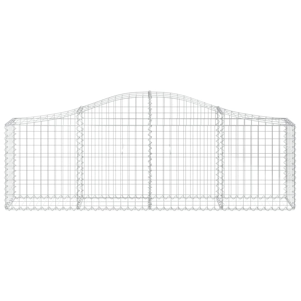 vidaXL Arched Gabion Baskets 8 pcs 200x30x60/80 cm Galvanised Iron