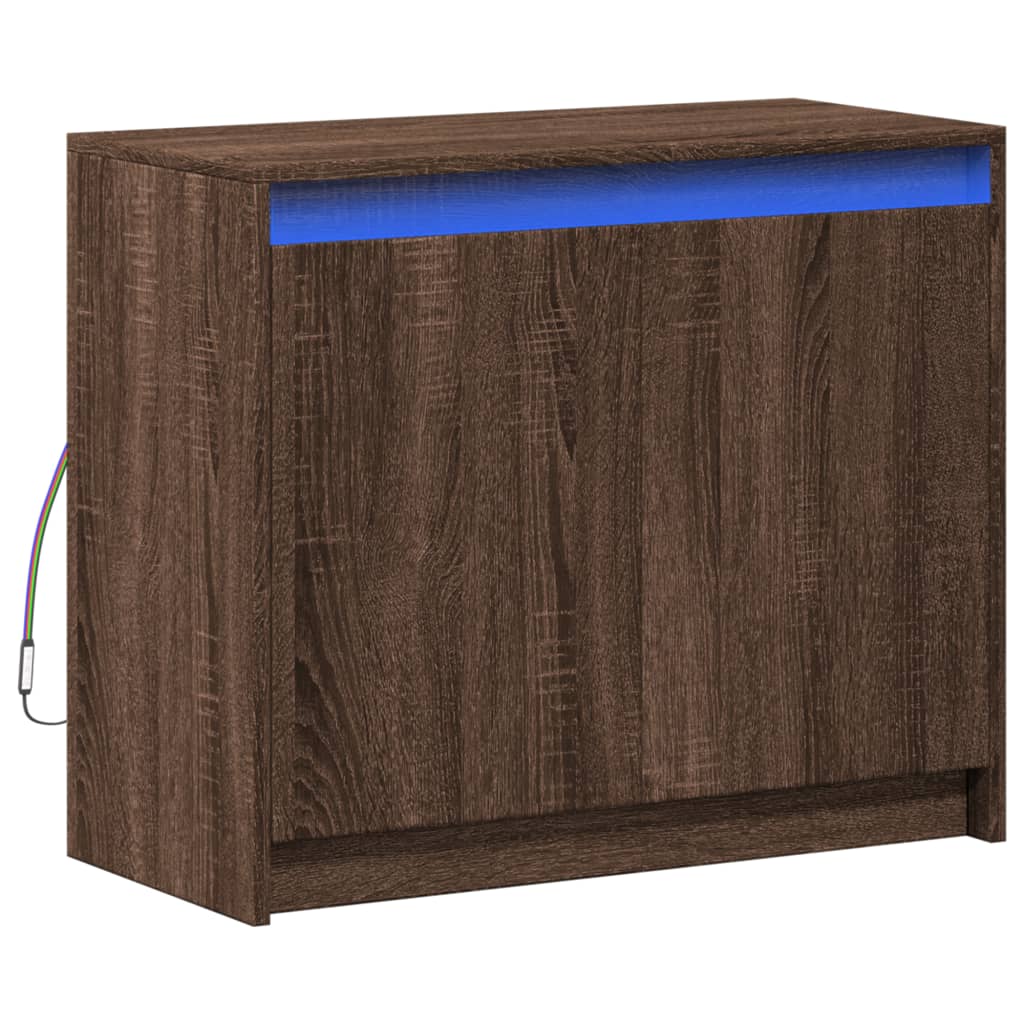 vidaXL Sideboard with LED Brown Oak 72x34x61 cm Engineered Wood