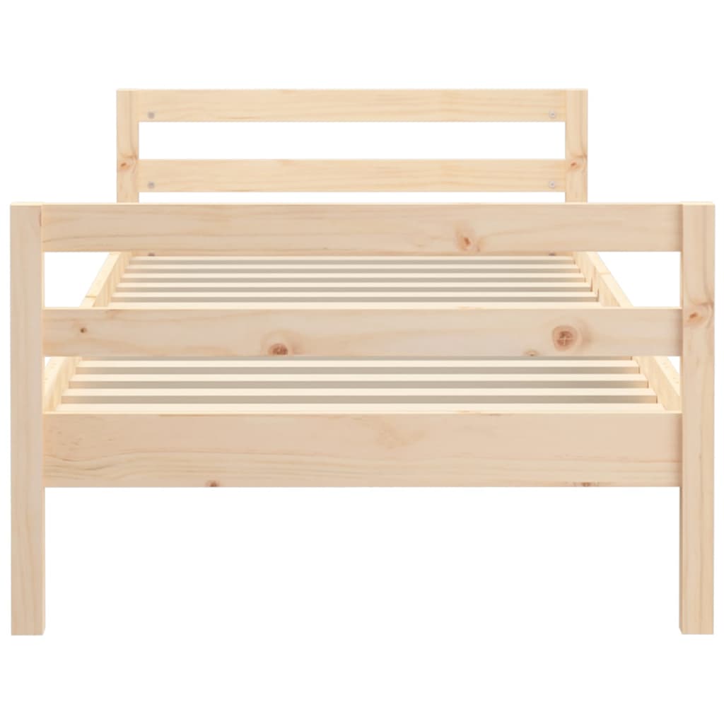 vidaXL Bed Frame without Mattress 75x190 cm Small Single Solid Wood Pine