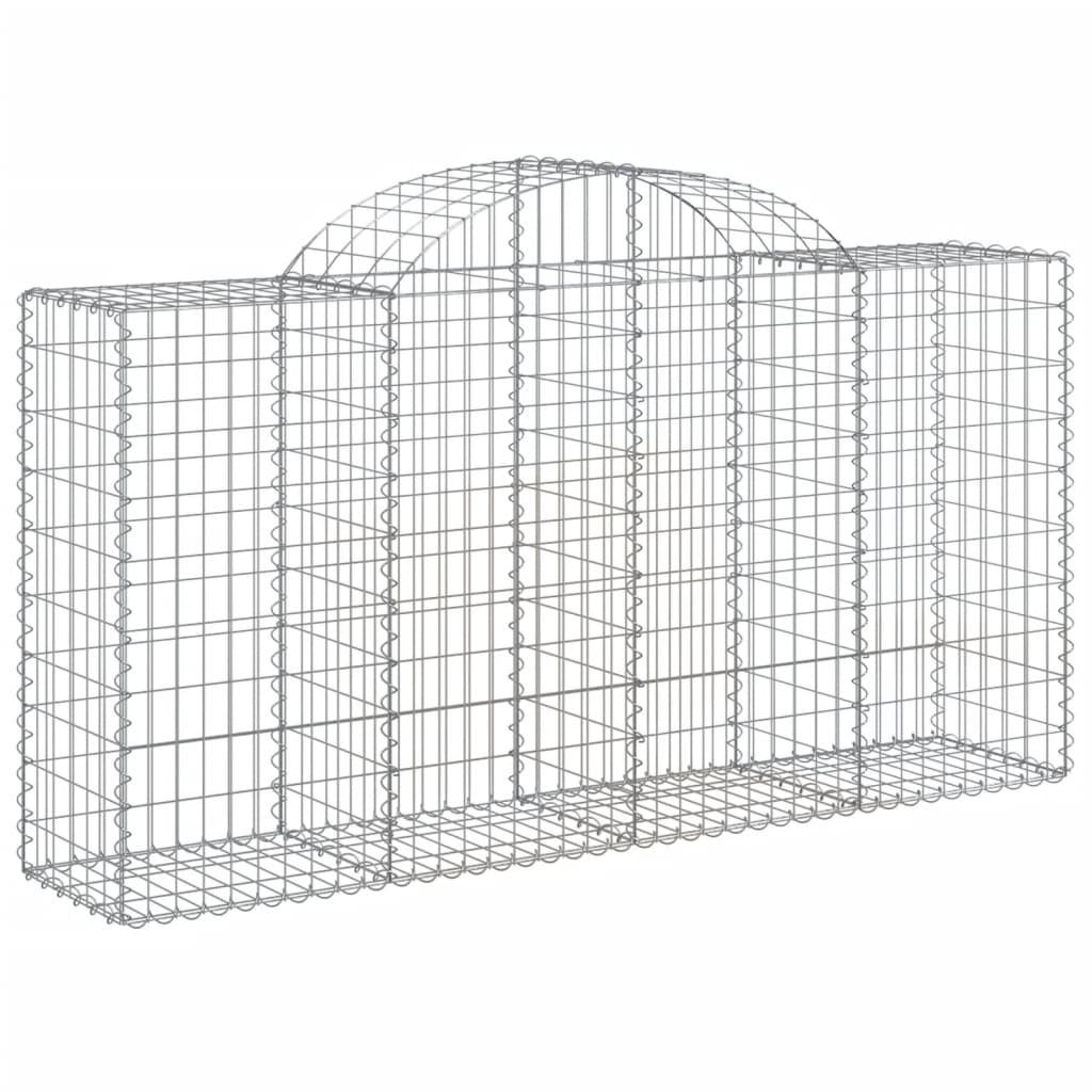 vidaXL Arched Gabion Baskets 3 pcs 200x50x100/120 cm Galvanised Iron