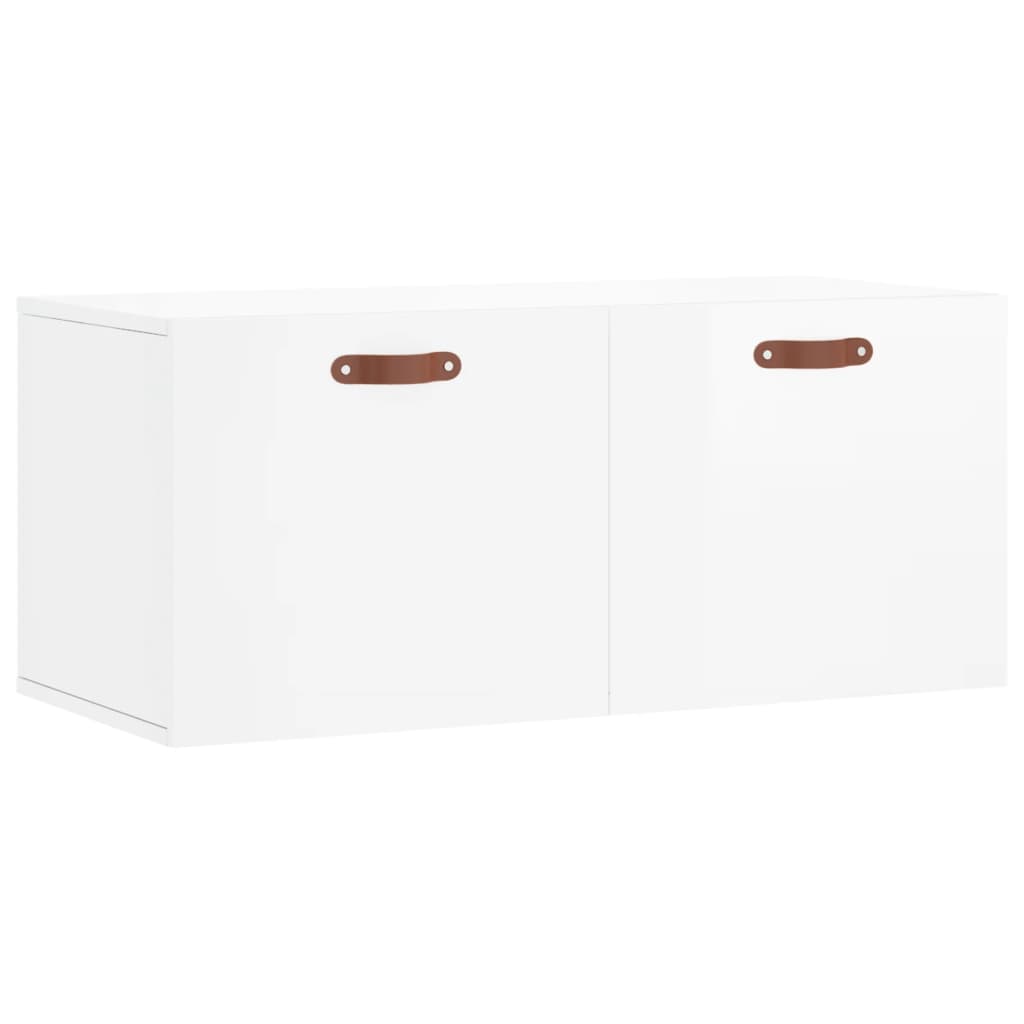vidaXL Wall Cabinet High Gloss White 80x36.5x35 cm Engineered Wood