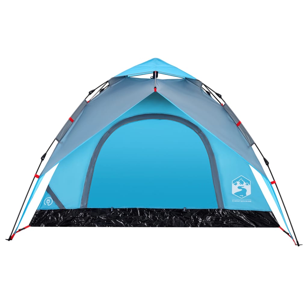 vidaXL Camping Tent Dome 3-Person Blue Quick Release