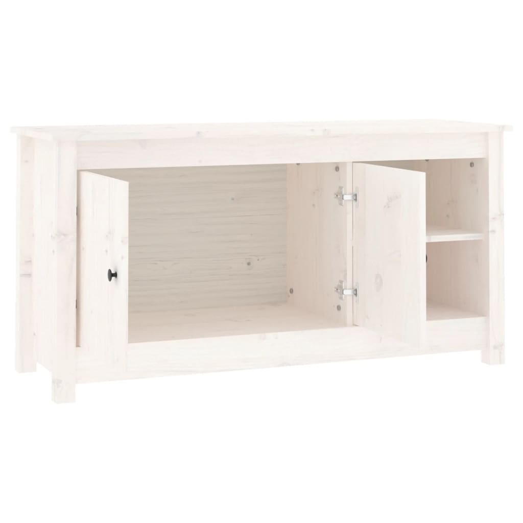 vidaXL TV Cabinet White 103x36.5x52 cm Solid Wood Pine