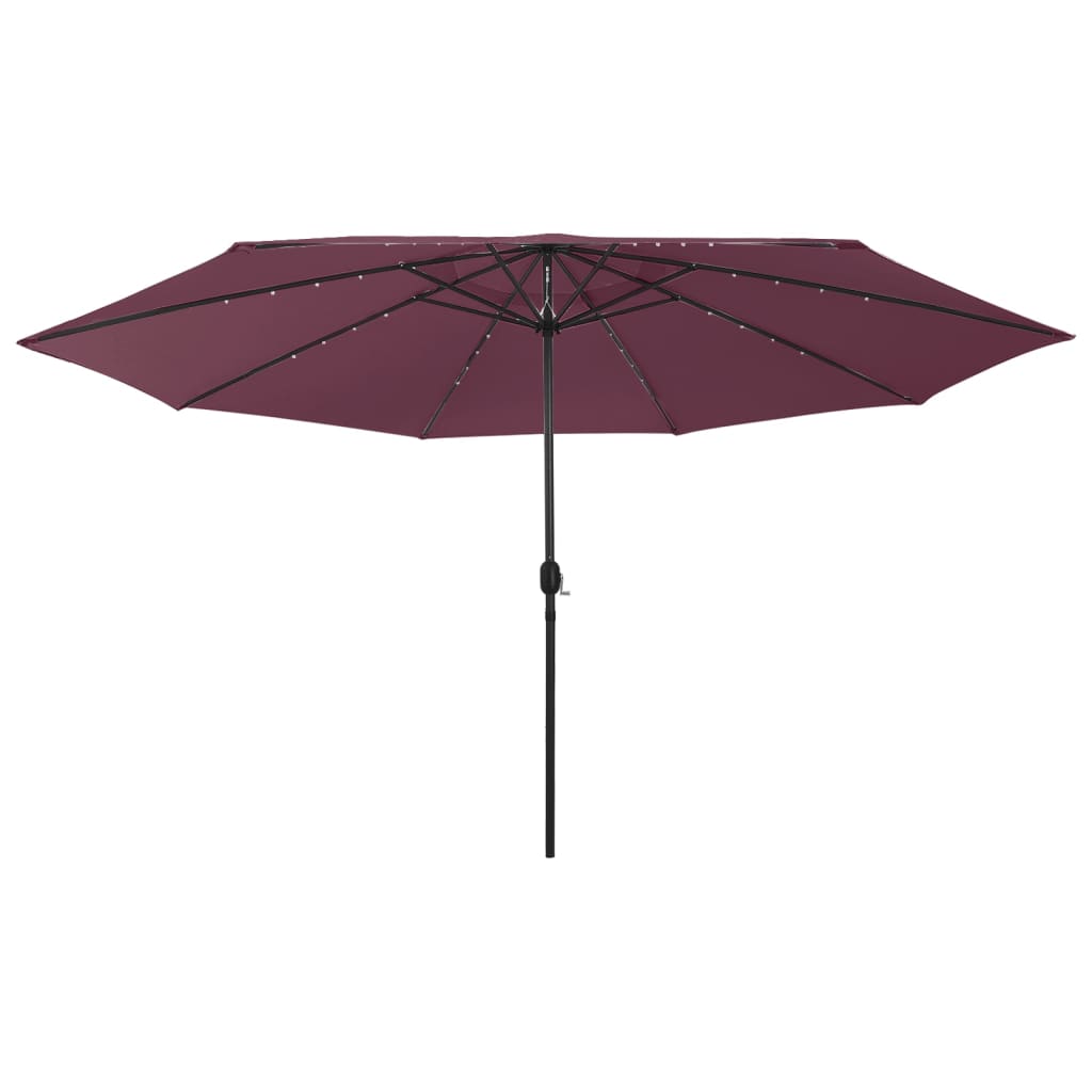 vidaXL Garden Parasol with LED Lights 400 cm Bordeaux Red