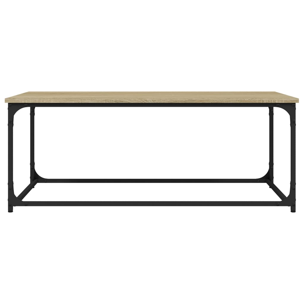 vidaXL Coffee Table Sonoma Oak 102x50x40 cm Engineered Wood and Iron