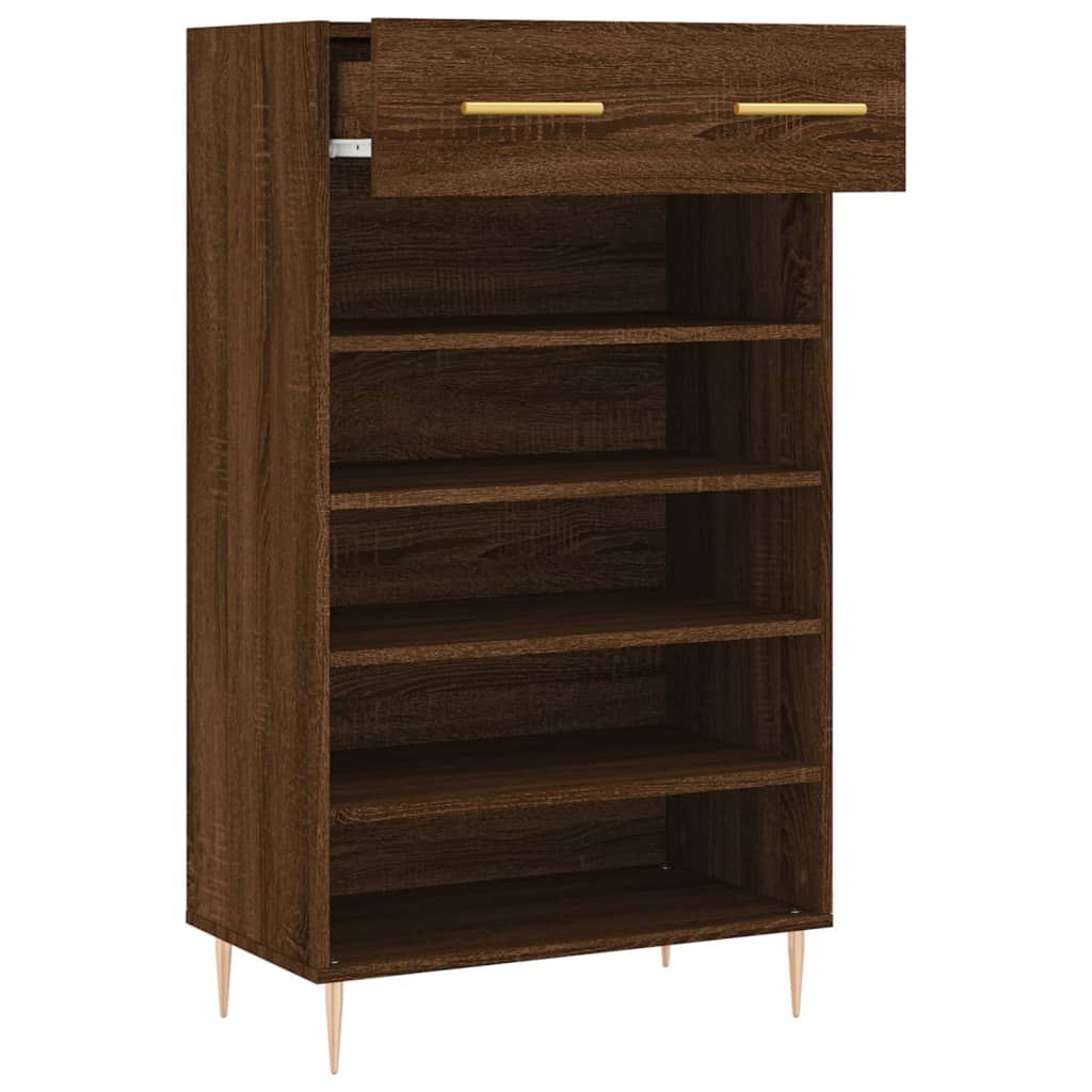 vidaXL Shoe Cabinet Brown Oak 60x35x105 cm Engineered Wood