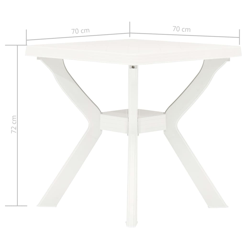 vidaXL Bistro Table White 70x70x72 cm Plastic