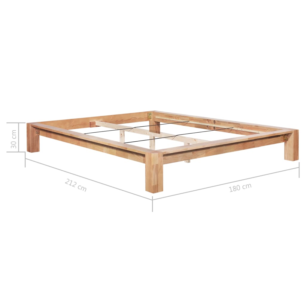 vidaXL Bed Frame without Mattress Solid Oak Wood 160x200 cm