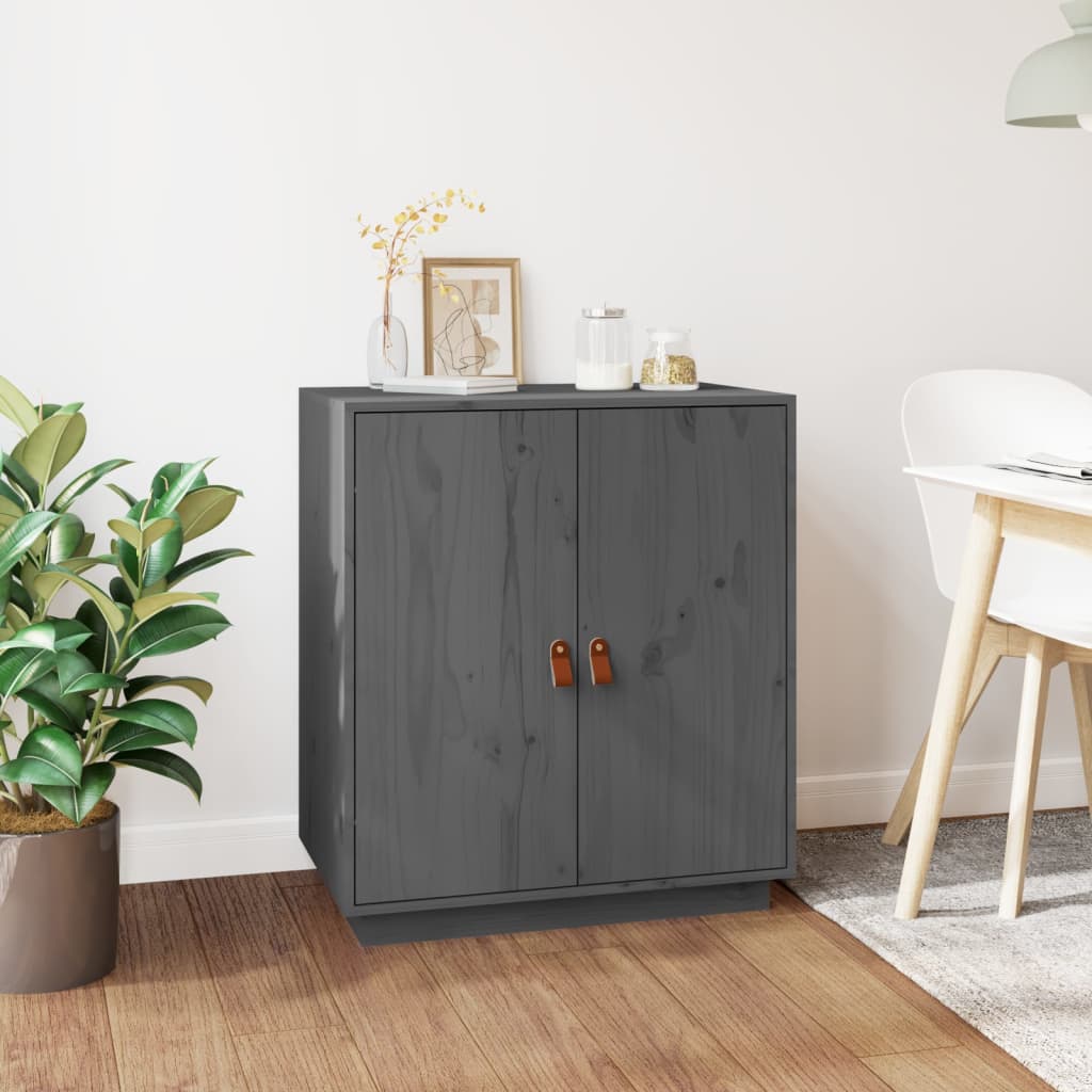 vidaXL Sideboard Grey 65,5x40x75 cm Solid Wood Pine