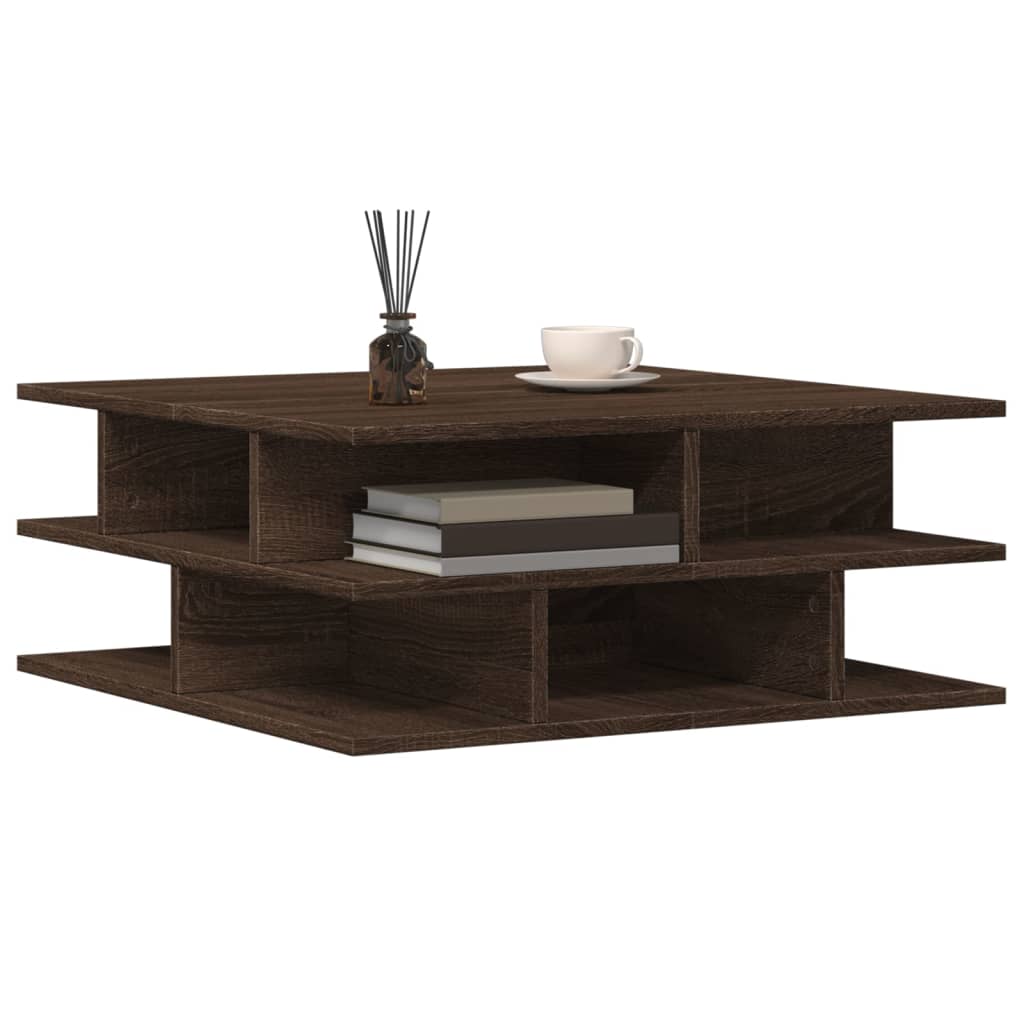 vidaXL Coffee Table Brown Oak 70x70x29 cm Engineered Wood