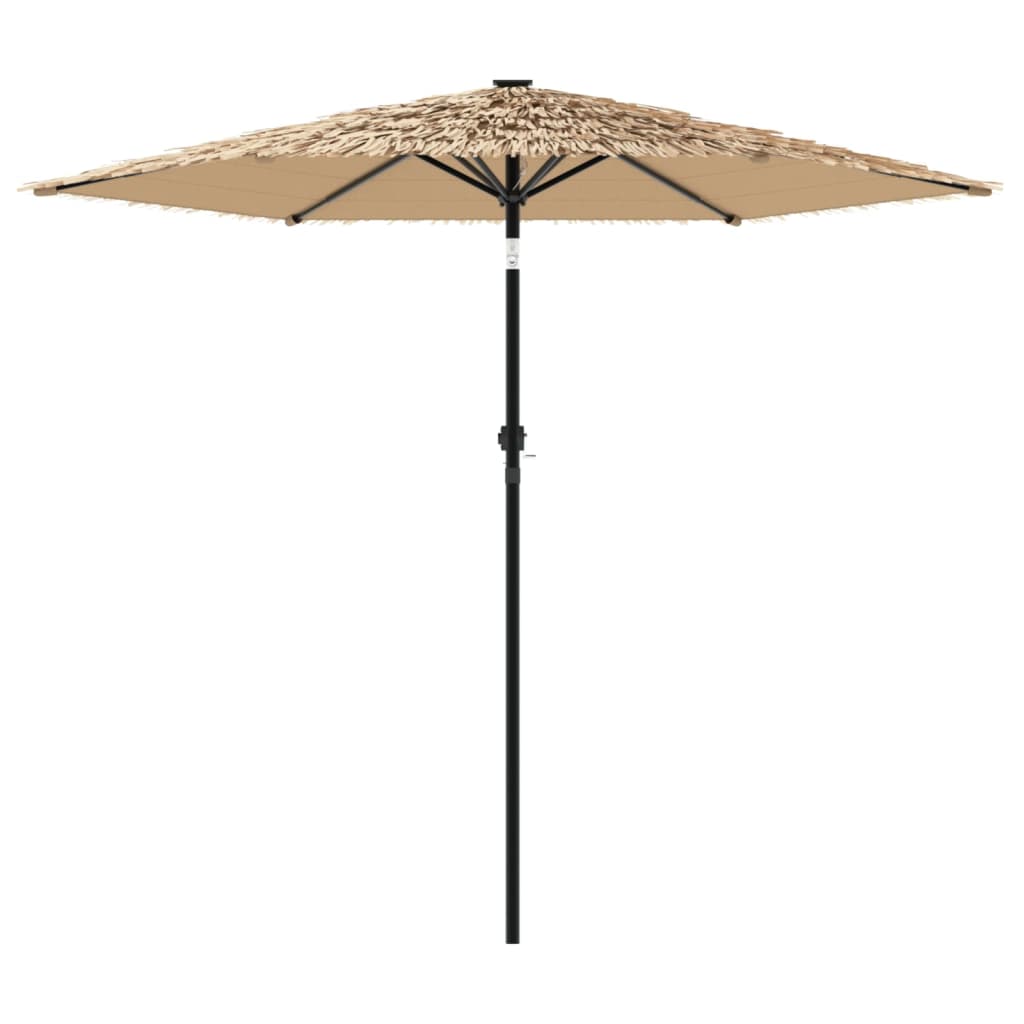 vidaXL Garden Parasol with Steel Pole Brown 223x223x213 cm