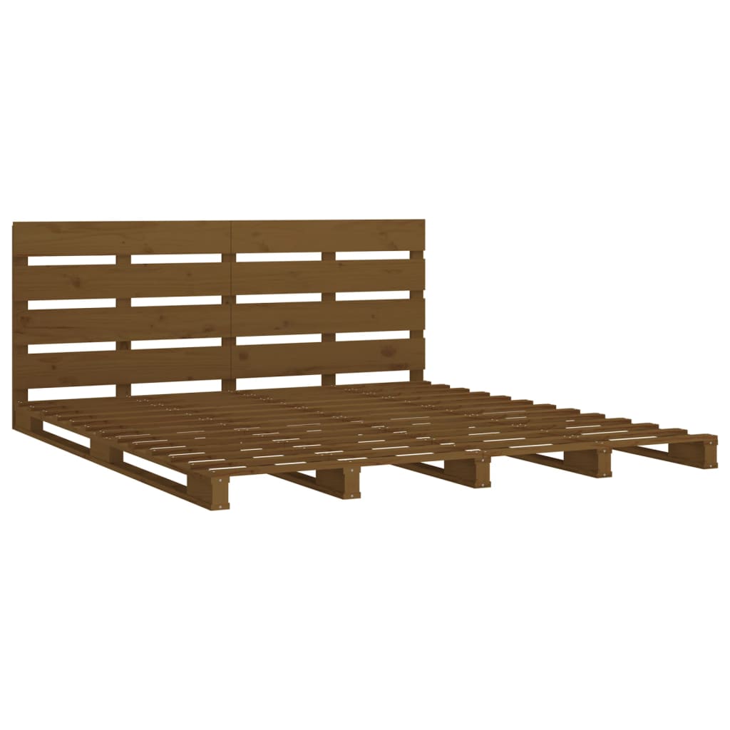 vidaXL Bed Frame without Mattress Honey Brown 150x200 cm King Size Solid Wood Pine