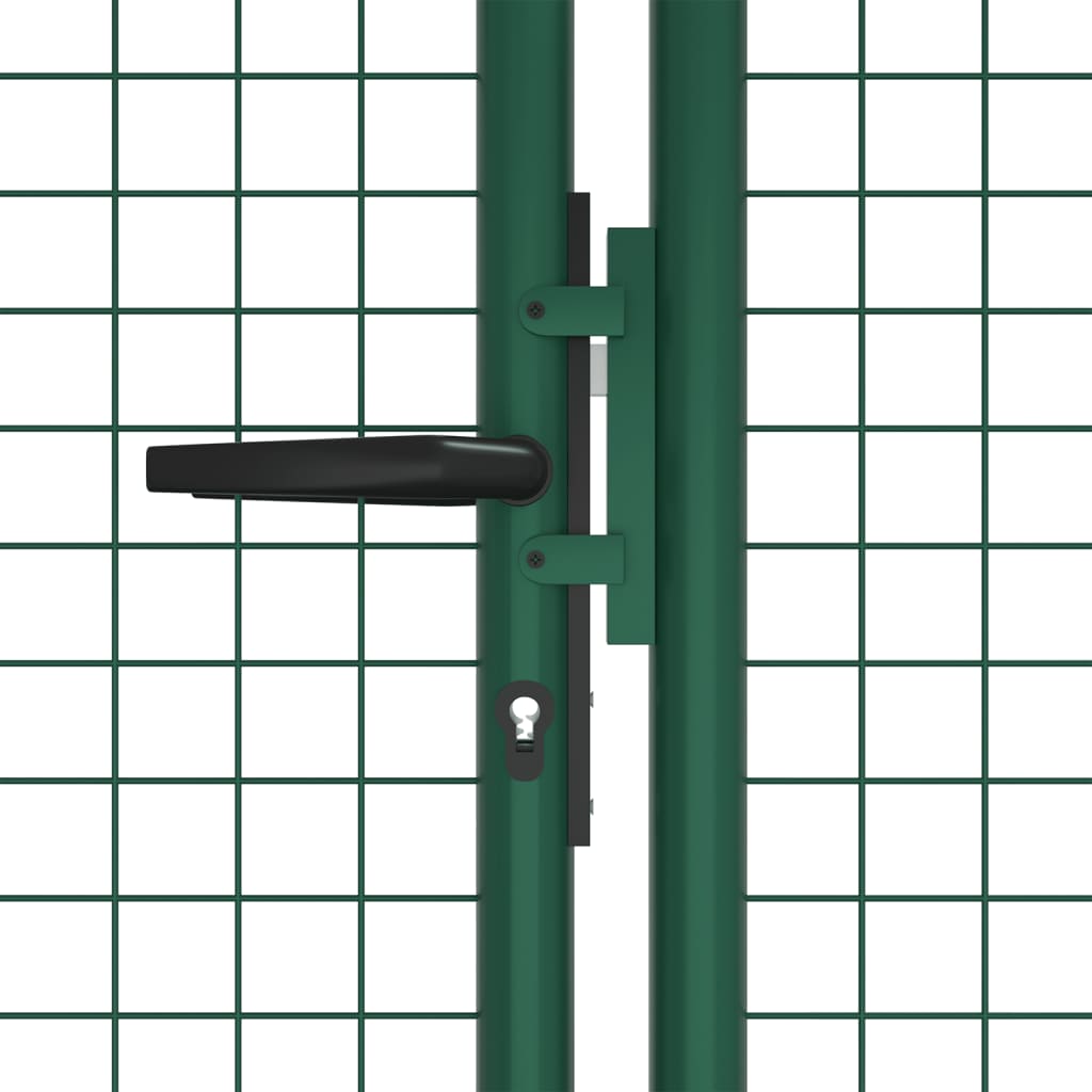 vidaXL Mesh Garden Gate Steel 390x125 cm Green