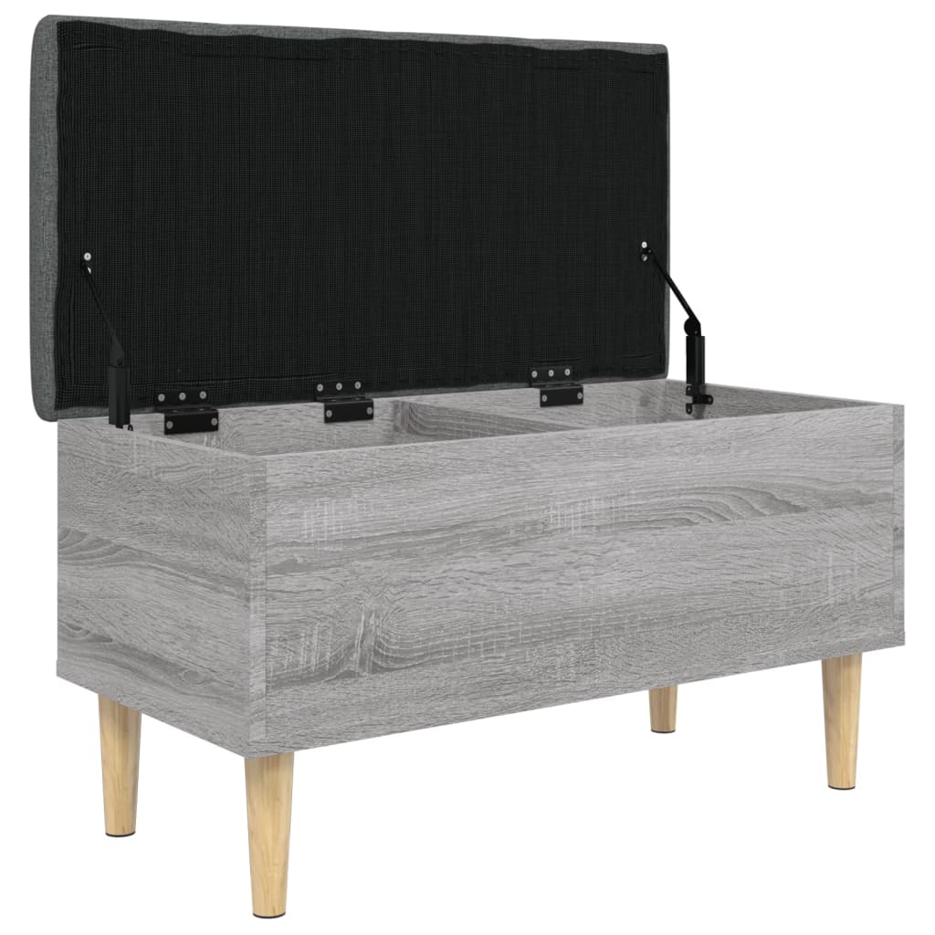 vidaXL Storage Bench Grey Sonoma 82x42x46 cm Engineered Wood