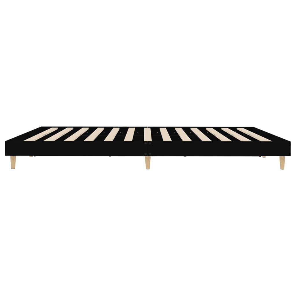 vidaXL Bed Frame without Mattress Black 160x200 cm Engineered Wood