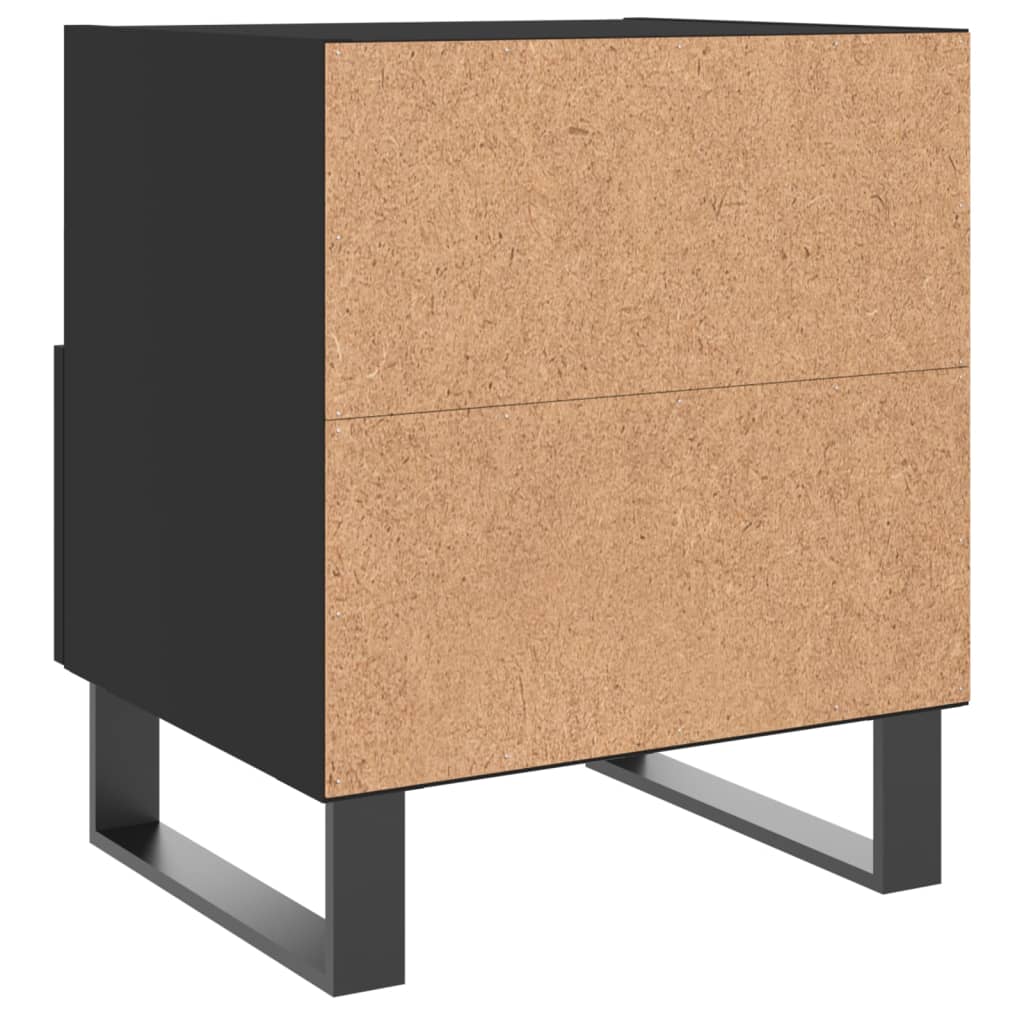 vidaXL Bedside Cabinet Black 40x35x47.5 cm Engineered Wood