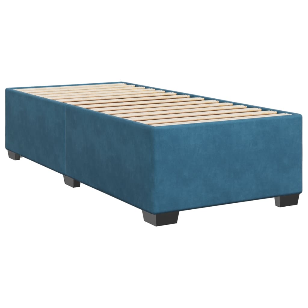 vidaXL Box Spring Bed with Mattress Dark Blue 90x190 cm Velvet