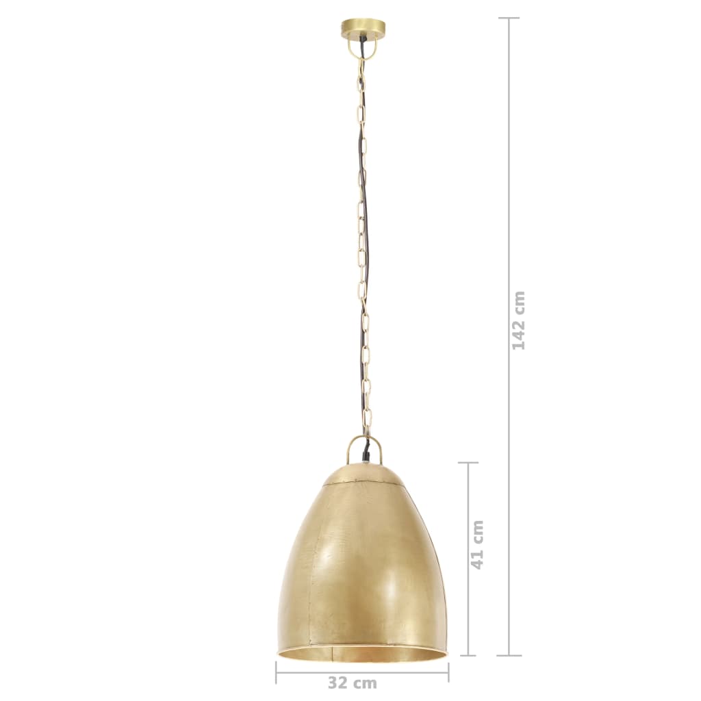 vidaXL Industrial Hanging Lamp 25 W Brass Round 32 cm E27