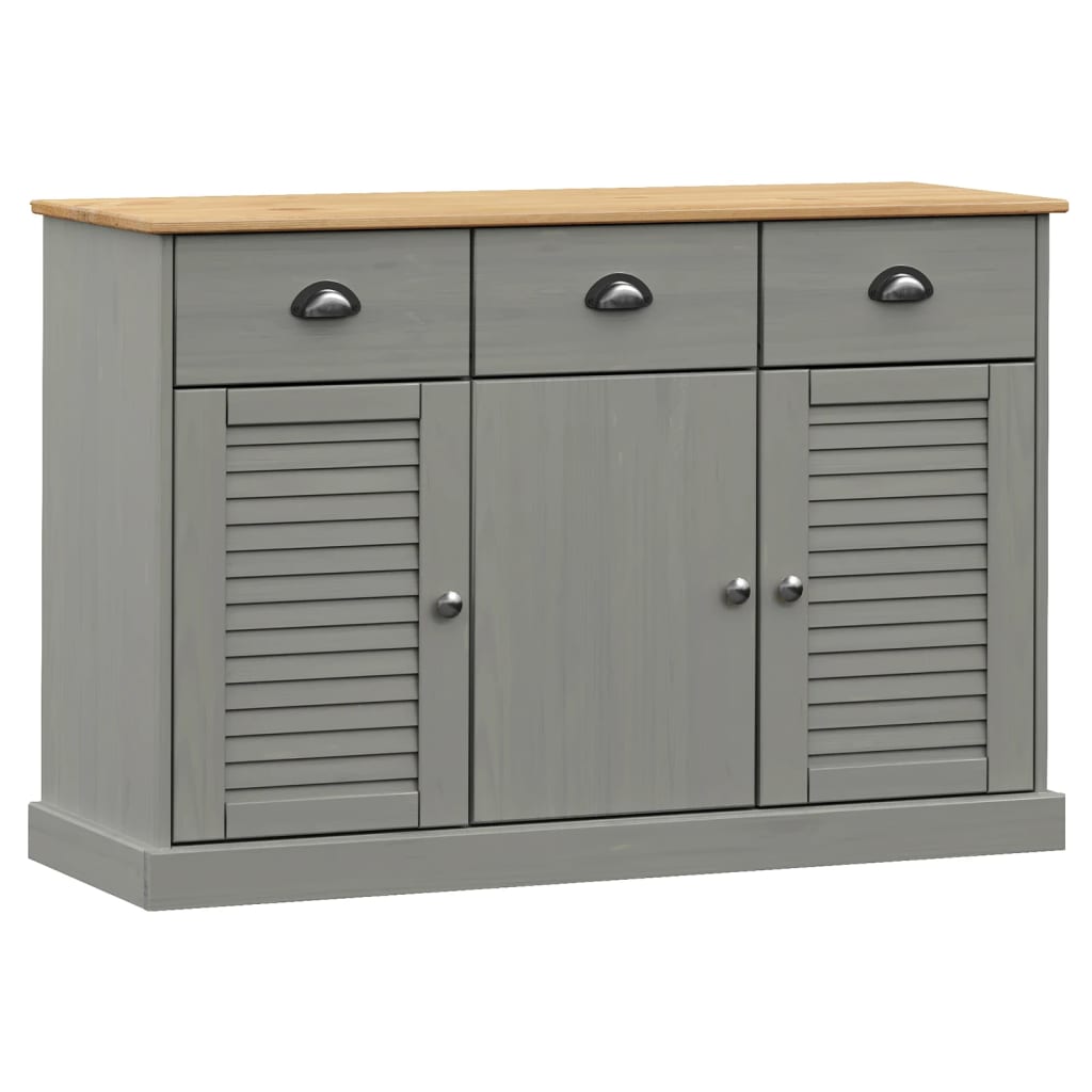 vidaXL Sideboard with Drawers VIGO 113x40x75 cm Grey Solid Wood Pine