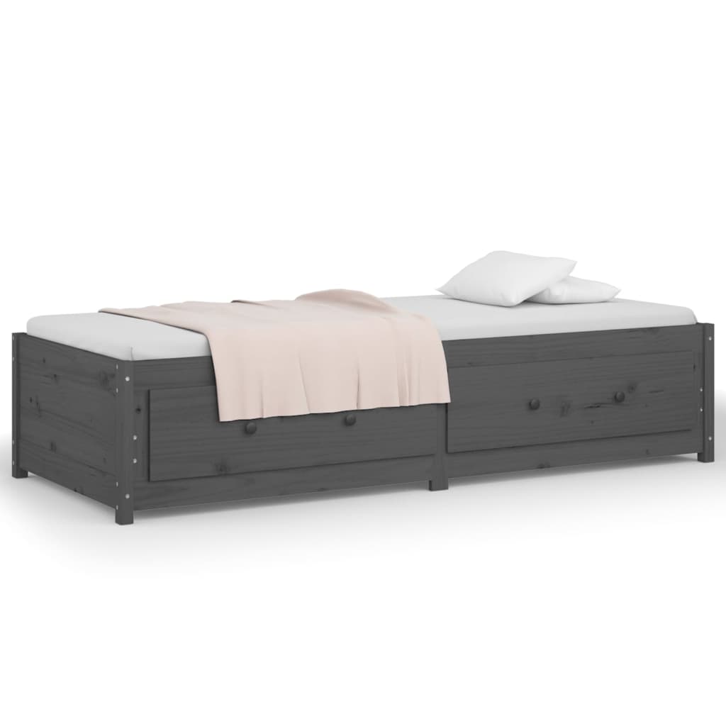 vidaXL Day Bed without Mattress Grey 90x190 cm Single Solid Wood Pine