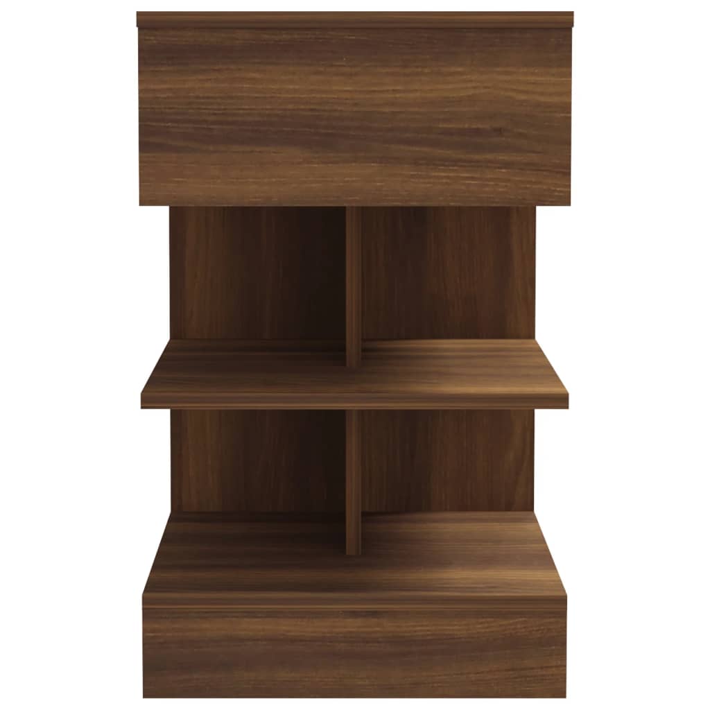 vidaXL Bedside Cabinet Brown Oak 40x35x65 cm Engineered Wood