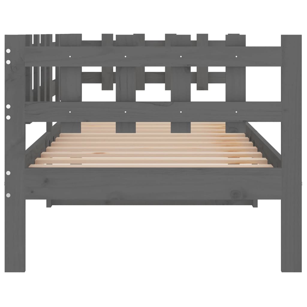 vidaXL Day Bed without Mattress Grey 90x190 cm Single Solid Wood Pine