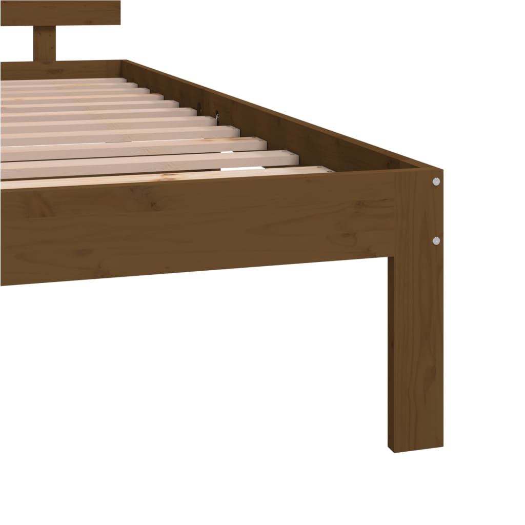 vidaXL Bed Frame Honey Brown Solid Wood 150x200 cm King Size