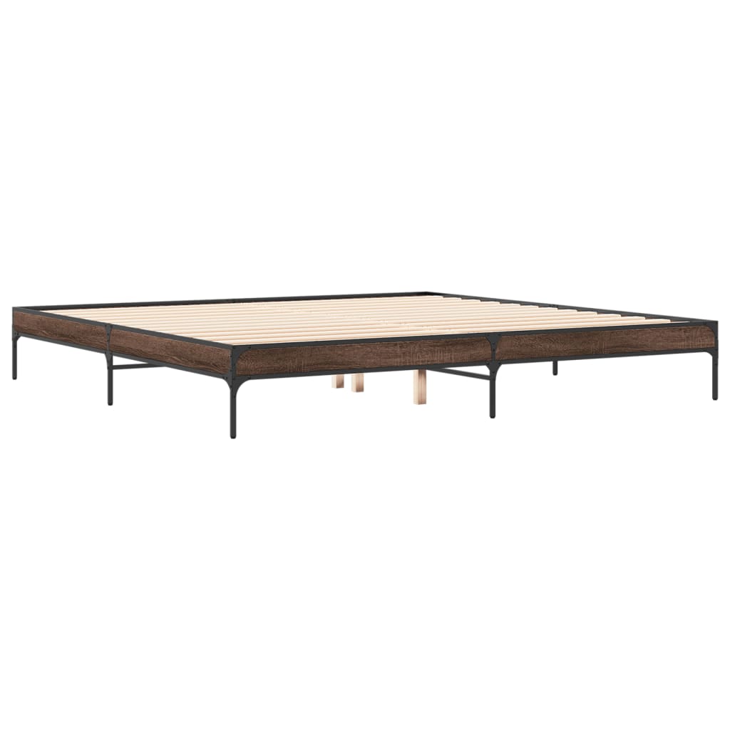 vidaXL Bed Frame without Mattress Brown Oak 200x200 cm