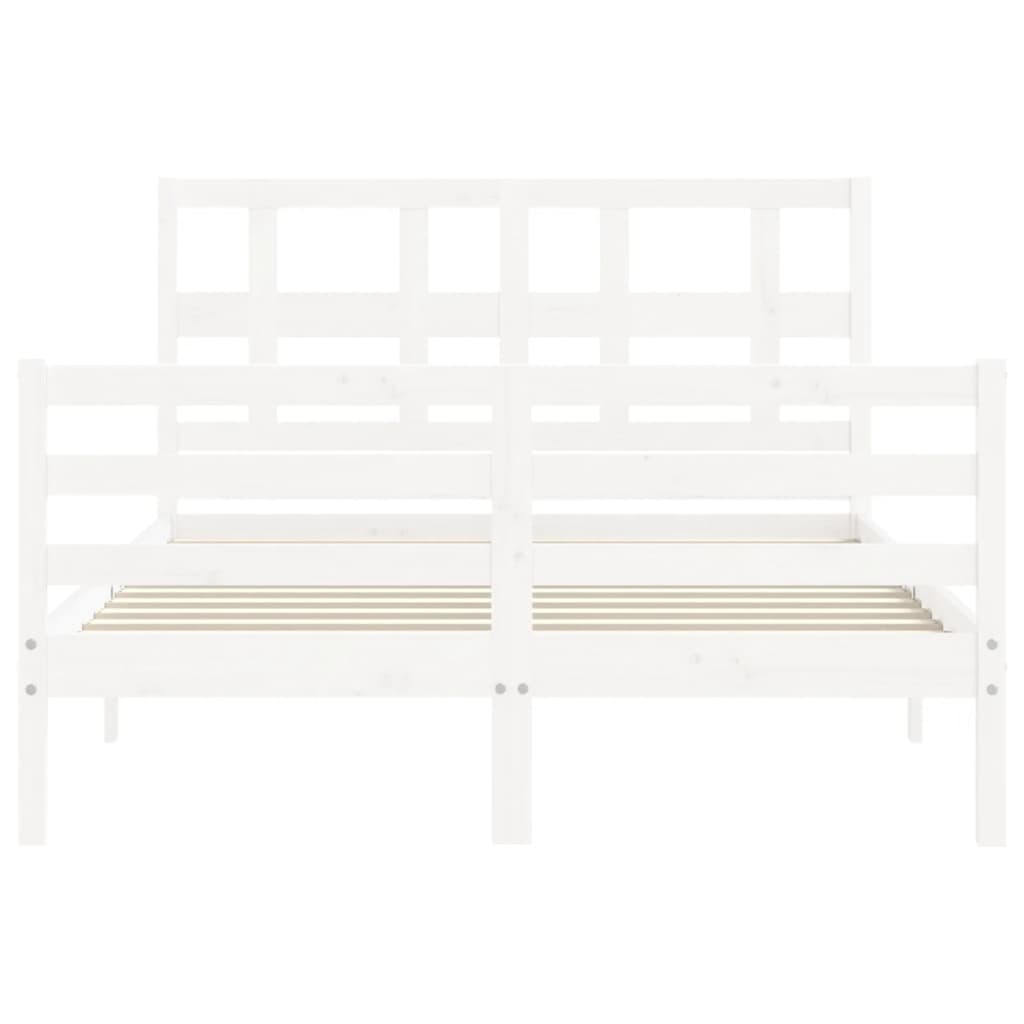 vidaXL Bed Frame without Mattress White 140x190 cm Solid Wood