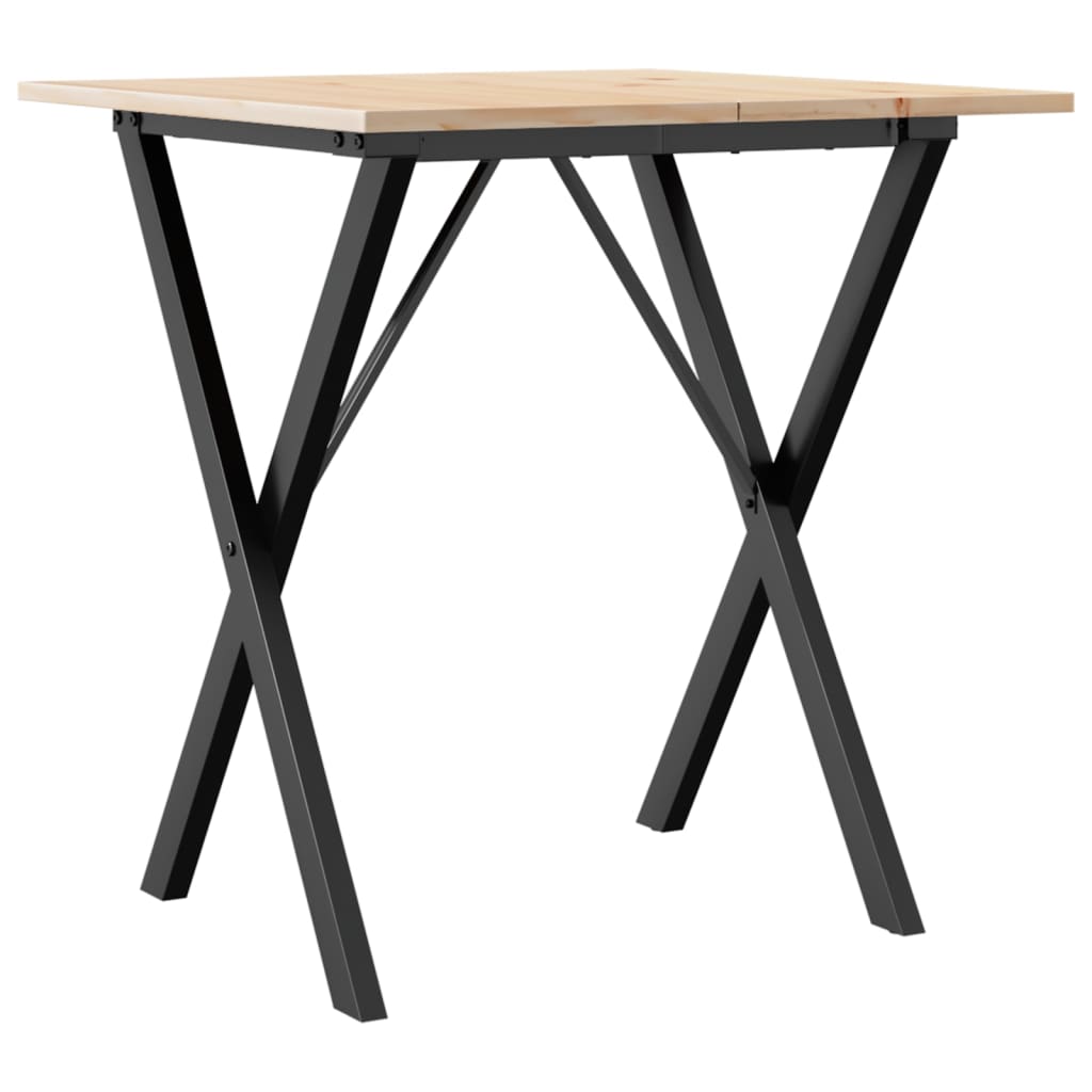 vidaXL Dining Table X-Frame 60x60x75 cm Solid Wood Pine and Cast Iron