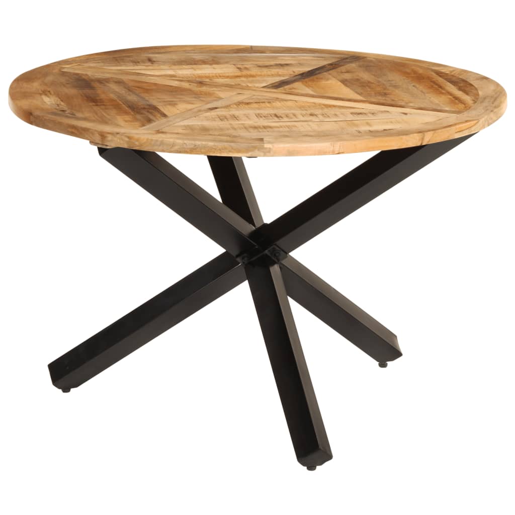 vidaXL Dining Table Ø110x75 cm Solid Wood Rough Mango