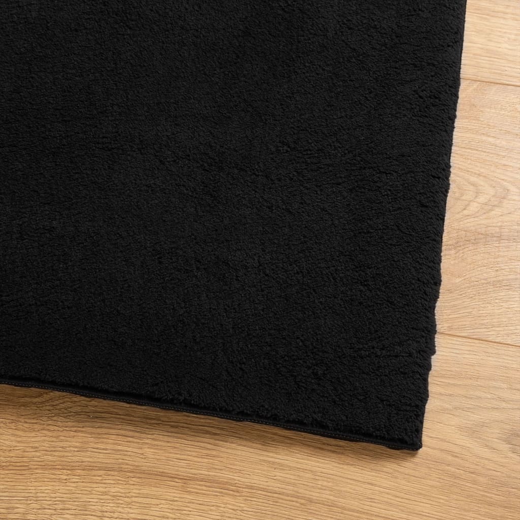 vidaXL Rug HUARTE Short Pile Soft and Washable Black 120x120 cm