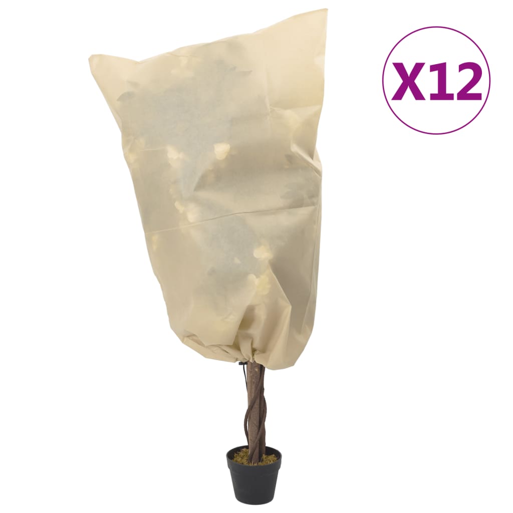 vidaXL Plant Fleece Covers with Drawstring 12 pcs 70 g/m² 0.8x1 m