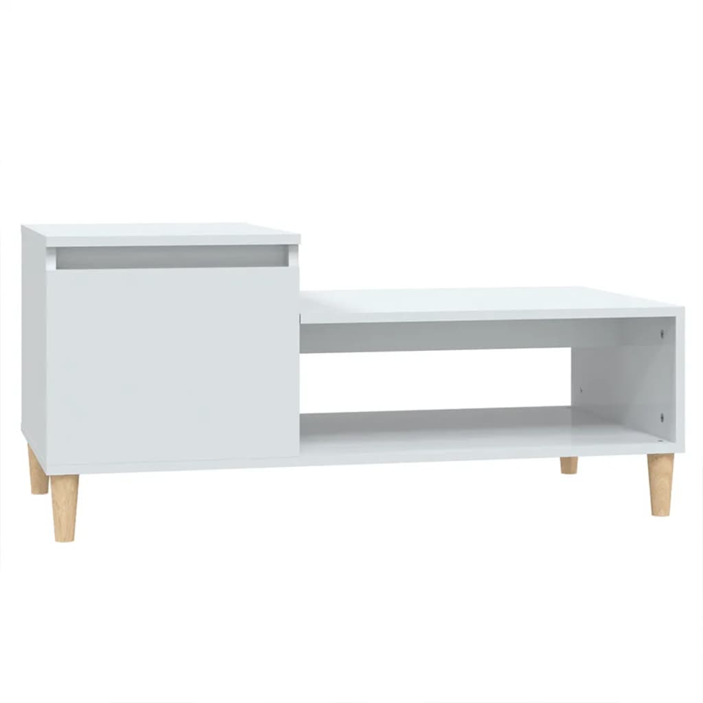 vidaXL Coffee Table High Gloss White 100x50x45 cm Engineered Wood