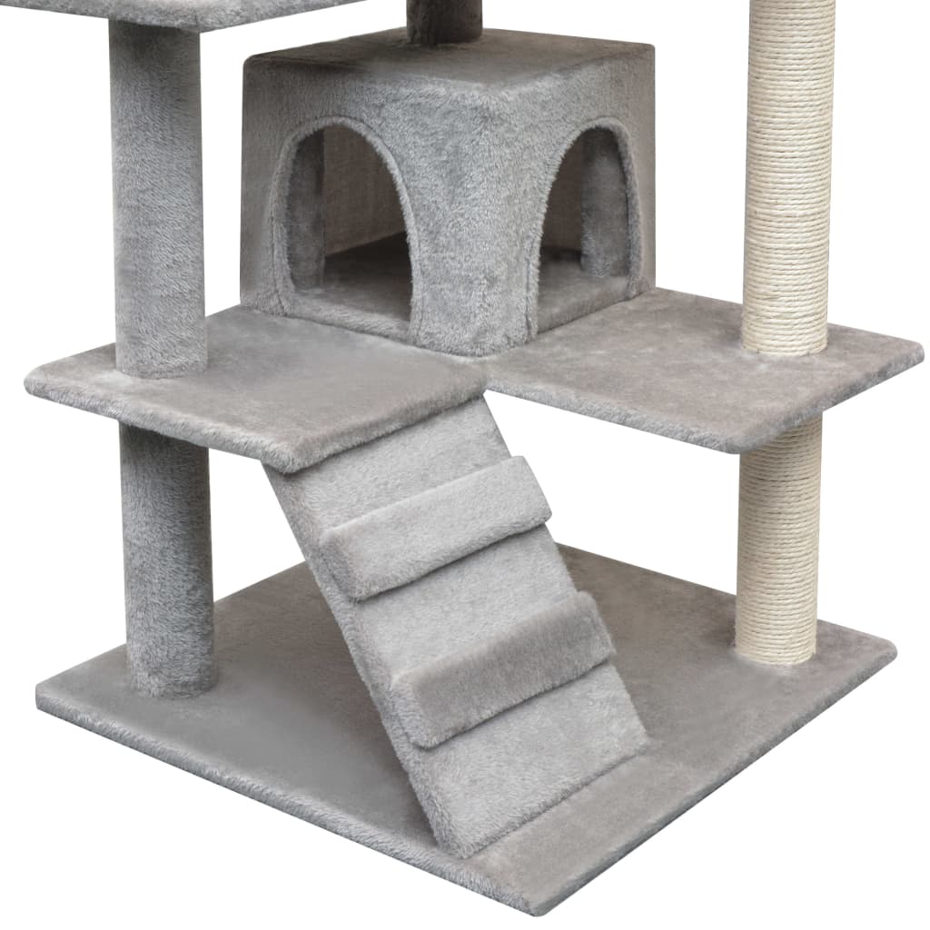 vidaXL Cat Tree with Sisal Scratching Posts 125 cm Grey