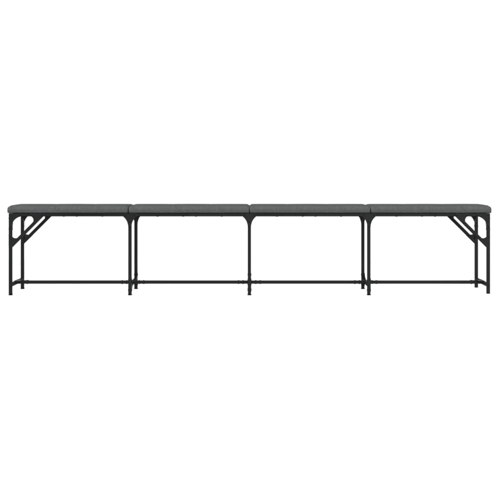 vidaXL Dining Bench Dark Grey 248x32x45 cm Steel and Fabric