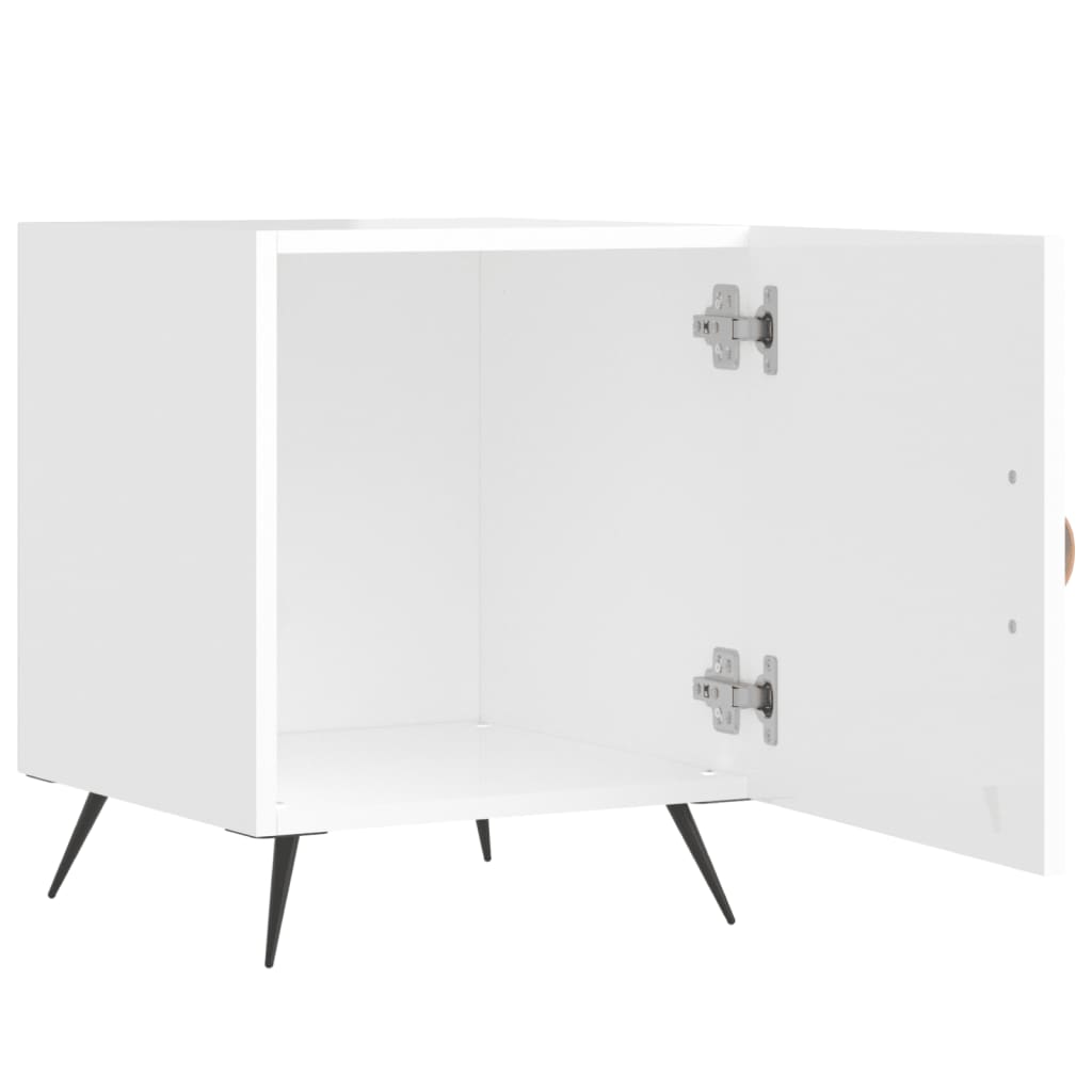 vidaXL Bedside Cabinet High Gloss White 40x40x50 cm Engineered Wood