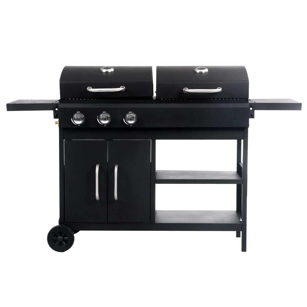 vidaXL Gas Charcoal Combo Grill with 3 Burners