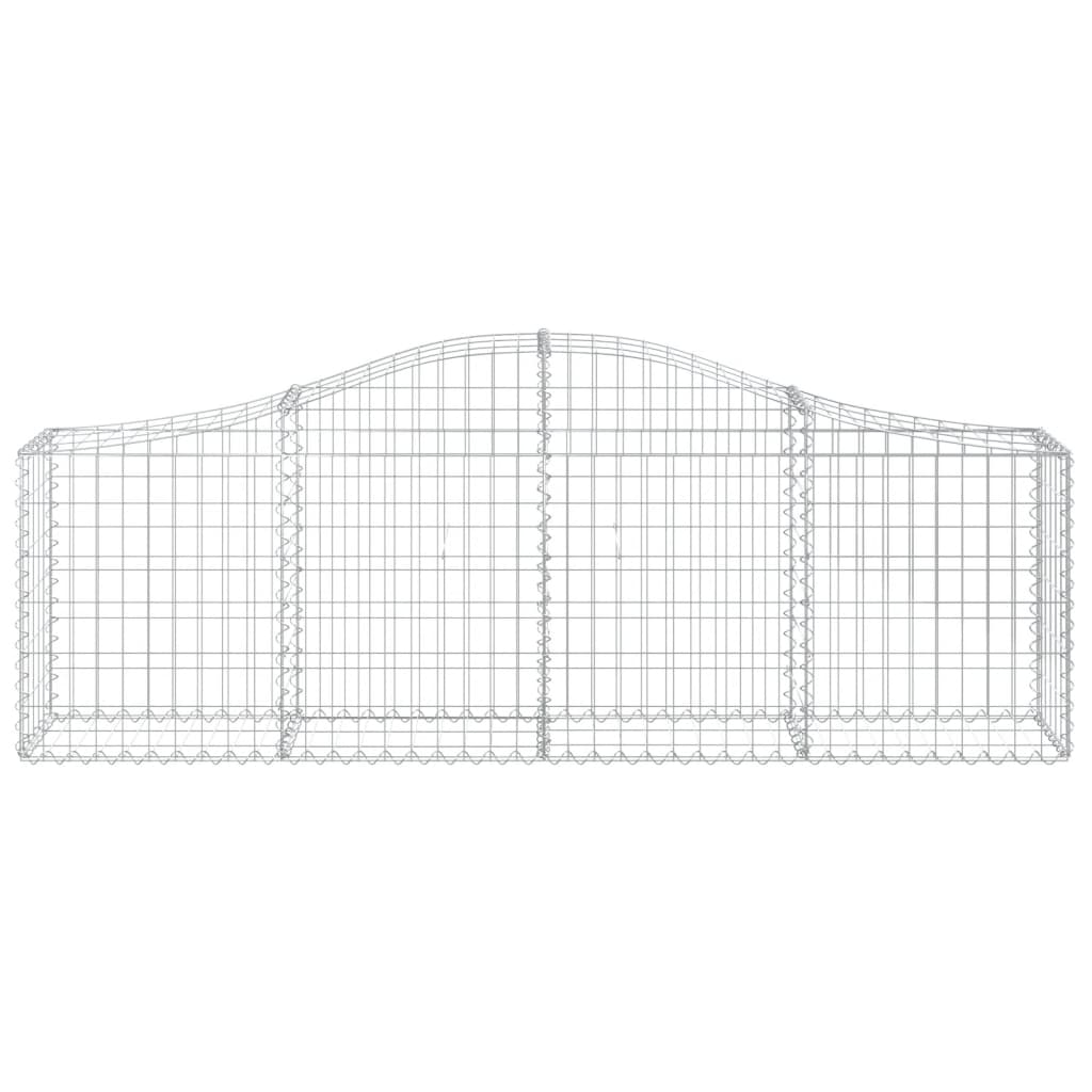 vidaXL Arched Gabion Basket 200x30x60/80 cm Galvanised Iron