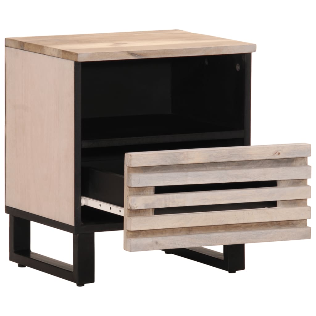 vidaXL Bedside Cabinet 40x33x46 cm Solid Wood Bleached Mango