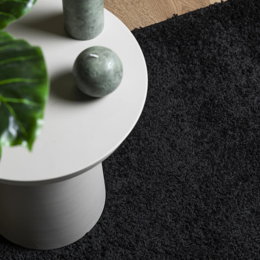 vidaXL Shaggy Rug PAMPLONA High Pile Modern Black 160x160 cm